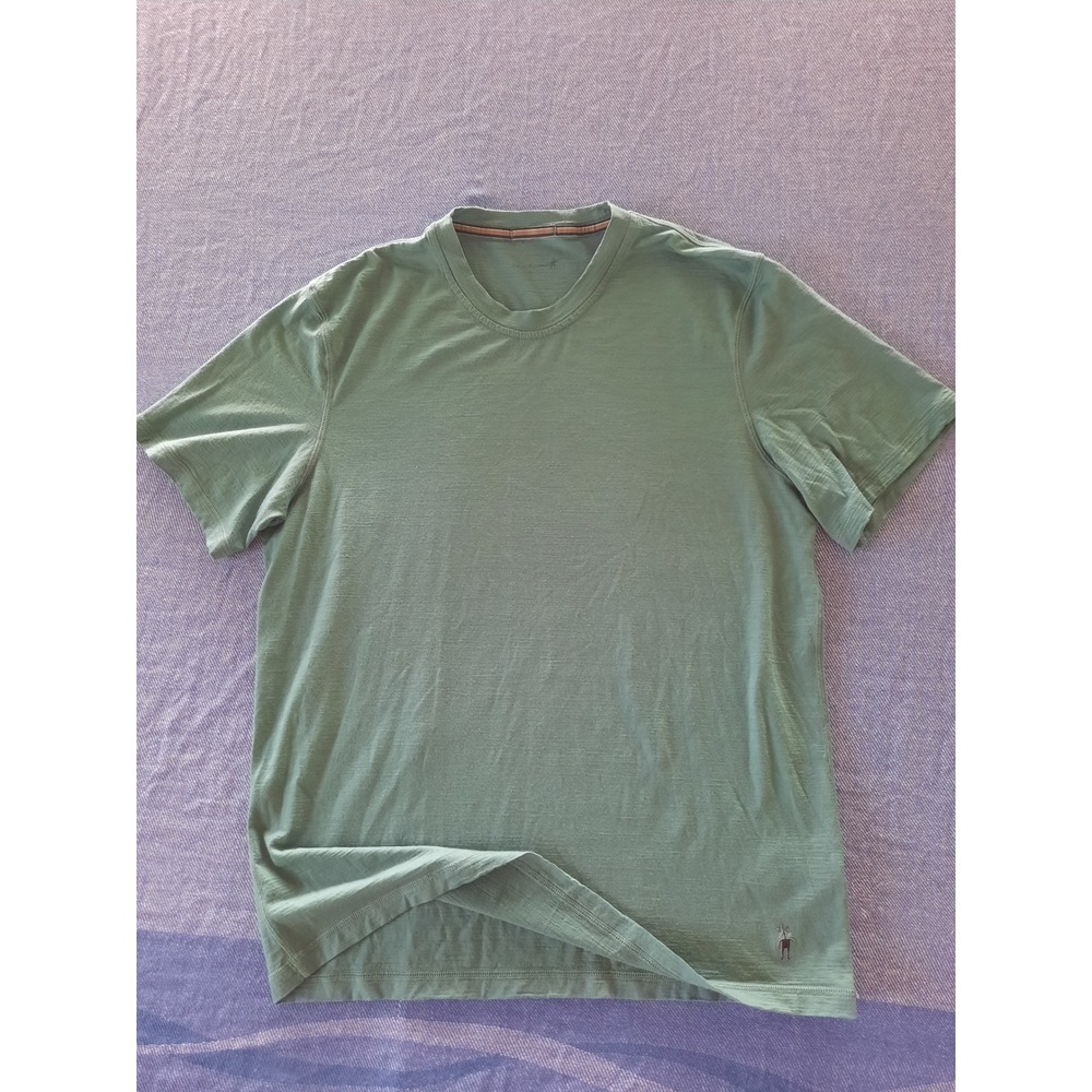 Smartwool Mens Pure Merino Wool Short Sleeve T-Shirt Sage Green Size M to L SEE